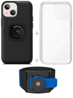 Zestaw do biegania: etui MAG na telefon iPhone 13 mini (magnetyczne) + wodoodporny pokrowiec MAG + opaska sportowa Quad Lock