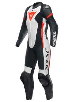Kombinezon motocyklowy jednoczęściowy damski Dainese Grobnik czarno-czerwono-biały