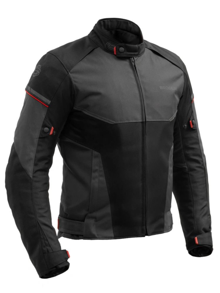 Kurtka motocyklowa tekstylna Broger Grid czarno-szara