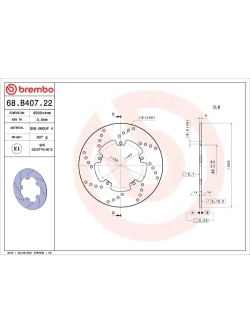 Tarcza Hamulcowa Brembo Serie Oro Fixed Prime Line Piaggio (wybrane modele) [śr. 200 mm]