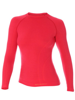 Koszulka damska Brubeck Active Wool z długim rękawem różowa