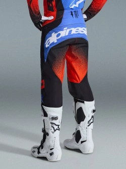 Spodnie cross Alpinestars MX Techstar Knif pomarańczowo-czarno-niebieskie