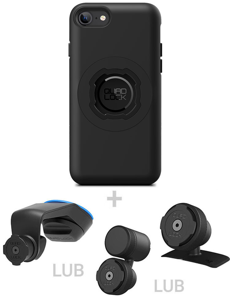 Zestaw do samochodu: etui MAG na telefon iPhone SE (2 i 3 gen) (magnetyczne) + mocowanie Quad Lock