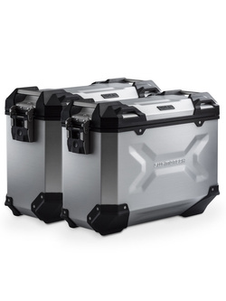 Zestaw: kufry boczne + stelaże PRO TRAX ADV SW-MOTECH 45/37 do motocykla Kawasaki KLR 650 / S (22-) (pojemność 37 i 45 L) srebrne