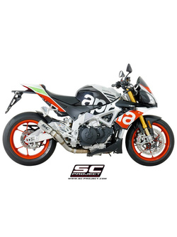 Tłumik CR-T High Position Titanium z siatką na rurze wylotowej SC-Project do APRILIA TUONO V4 1100 (2017 - 2018)
