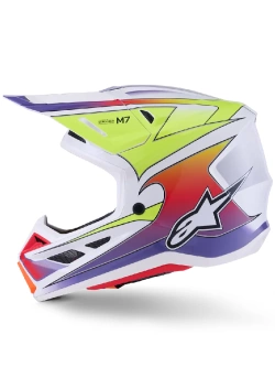 Kask enduro Alpinestars SM7 Fuse biało-fioletowy-fluo połysk