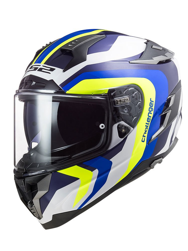 Kask integralny LS2 FF327 Challenger HPFC Galactic niebiesko-biało-żółty