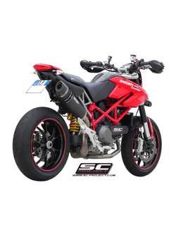 Tłumik SC-Project Oval Titanium / Carbon - Ducati Hypermotard 1100 / EVO / SP [10-12] (z parą bocznych owiewek)