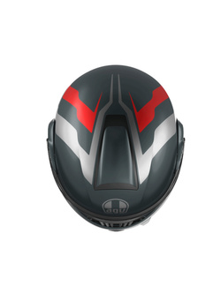 Kask szczękowy AGV Streetmodular Resia szaro-srebrno-czerwony matowy