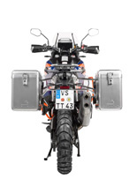 Zestaw: kufry boczne srebrne Zega Mundo + stelaże srebrne Touratech KTM Super Adventure 1290 S/R (21-24) [poj.: 38+45l]