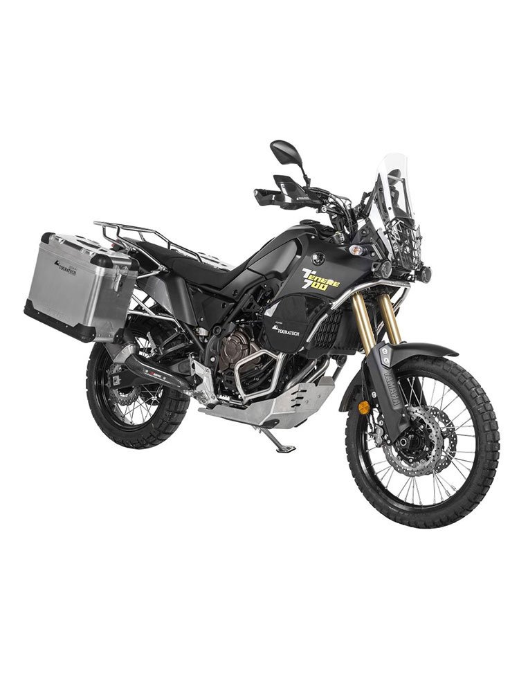 Zestaw: kufry boczne aluminiowe srebrne Zega Pro + stelaże srebrne Touratech Yamaha Tenere 700 / World Raid (38+45L)