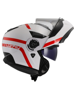 Kask szczękowy LS2 FF908 Strobe II Autox biało-czerwony