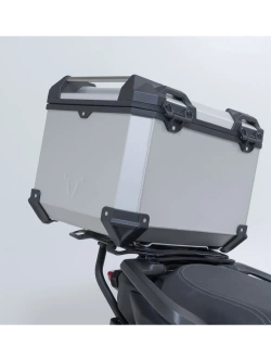 Zestaw: kufer centralny srebrny TRAX ADV + stelaż Adventure-rack SW-Motech Yamaha Tracer 9/ GT/ GT+ (24-) [poj.: 38 L]