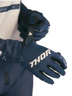 Rękawice cross damskie Thor Ridemode Static niebieskie