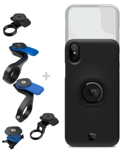 Zestaw rowerowy: etui na telefon iPhone X / XS + pokrowiec przeciwdeszczowy + mocowanie Quad Lock