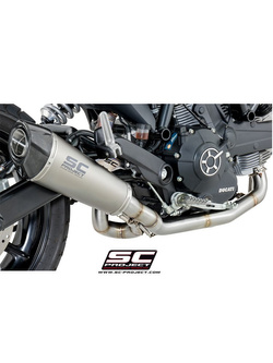 Pełny układ wydechowy SC-Project 2-1, Conic Titanium + Carbon (Slip-on) - Ducati Scrambler 400 [16-19]