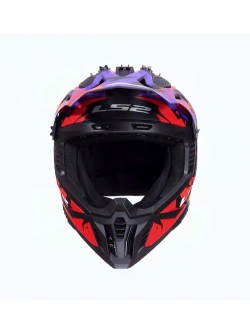 Kask enduro LS2 MX708 Fast II Grotesk fioletowo-pomarańczowy