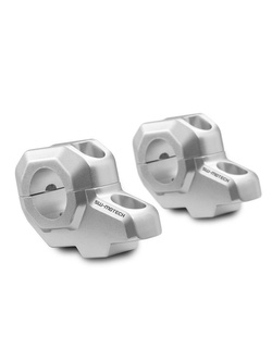 Zestaw podwyższający kierownicę SW-MOTECH modele Suzuki, CF Moto, Yamaha, KTM, Benelli [H: 30mm; Przesunięcie: 22mm] srebrne