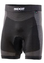 Legginsy termoaktywne SIXS Breezy Touch V2 krótkie z wkładką amortyzującą, czarno-szare