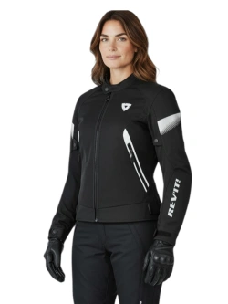 Kurtka motocyklowa damska tekstylna REV’IT! Control Air H2O czarno-biała