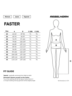 Jeansy motocyklowe damskie Rebelhorn Faster czarne