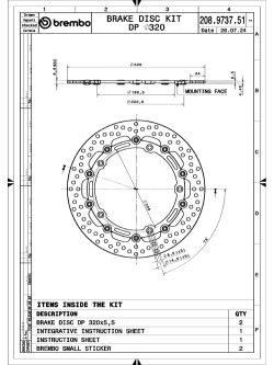 Tarcze Hamulcowe Brembo Supersport BMW R nineT (14-)/ S 1000 RR (08-)/ XR (14-) [śr. 320 mm]