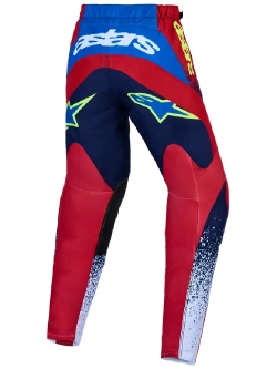 Spodnie cross dziecięce Alpinestars MX Fluid Drag niebiesko-czerwono-żółte