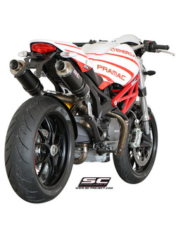 Podwójny tłumik SC-Project GP Carbon / Titanium - Ducati Monster 696 [09-14]