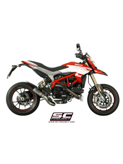 Tłumik SC-Project, CR-T Titanium (Slip On) z rurą łączącą 2-1 do likwidacji zaworu - Ducati Hypermotard 821 [13-16]