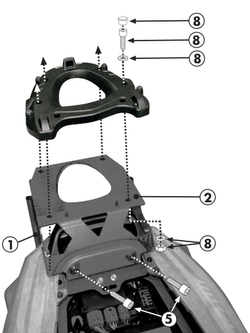 Stelaż pod kufer centralny Givi Monokey® i Monolock® do Kawasaki ZZR 1400 (12-21)