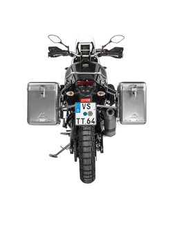 Zestaw: kufry boczne srebrne Zega Mundo + stelaże srebrne Touratech Yamaha Tenere 700 / World Raid (38+45L)