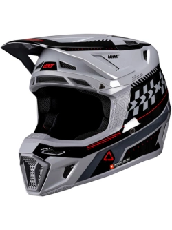 Kask enduro Leatt Moto 8.5 V25 czarno-szary z goglami czarnymi