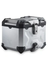 Zestaw: kufer centralny srebrny TRAX ADV + stelaż Adventure-rack SW-Motech Ducati DesertX 937 (26-) [poj.: 38l]