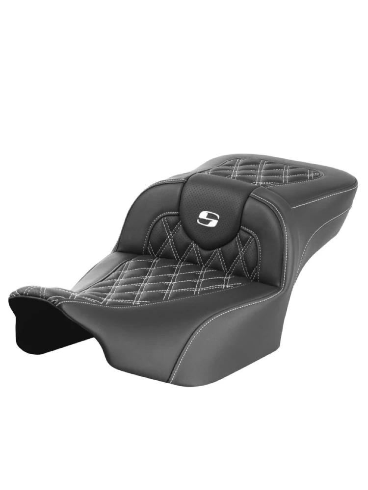 Kanapa motocyklowa dla kierowcy i pasażera Saddlemen Roadsofa LS Extended Reach Harley Davidson Road Glide/ Street Glide (wybrane modele) (23-) czarno-biała