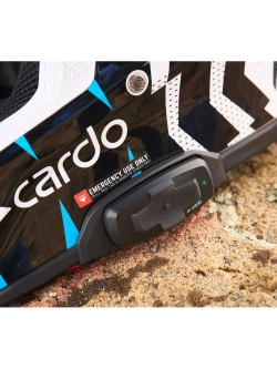 Kask enduro Cardo Venture czarno-biało-niebieski