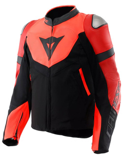 Kurtka motocyklowa skórzana Dainese Iperattiva czerwono-czarna