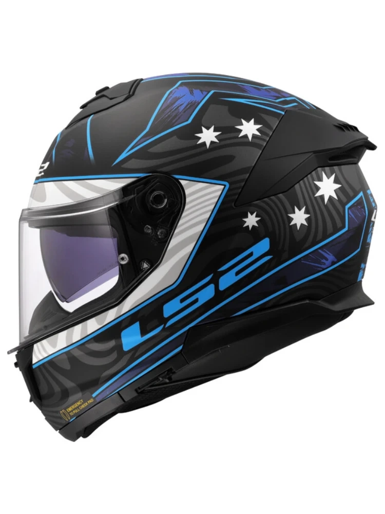Kask integralny LS2 FF808 Stream II Galdam czarno-niebiesko-biały