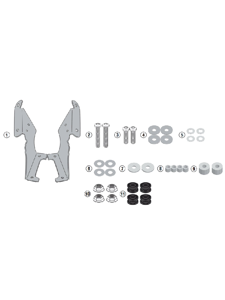 Mocowanie szyby motocyklowej Kappa KD2144ST Yamaha Niken (19-23)