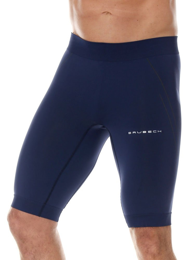 Legginsy krótkie Brubeck Running Force granatowe
