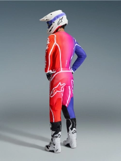 Spodnie cross Alpinestars MX Fluid Apex fioletowo-różowo-czerwone