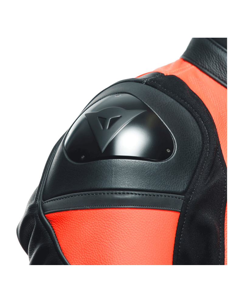 Kurtka motocyklowa skórzana Dainese Racing 4 perforowana czarno-czerwona