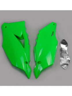 Osłony boczne tylne UFO do Kawasaki KXF 250 (21-), KXF 450 (19-) zielone-fluo