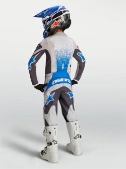 Bluza cross dziecięca Alpinestars MX Fluid Drag szaro-niebieska