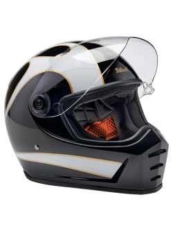 Kask integralny Biltwell Lane Splitter Flames czarno-biały