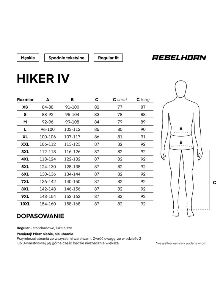 Spodnie motocyklowe tekstylne Rebelhorn Hiker IV czarne