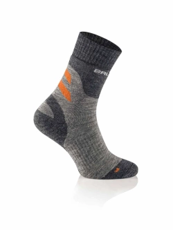 Skarpety termoaktywne damskie Brubeck Trekking Merino szaro-pomarańczowe