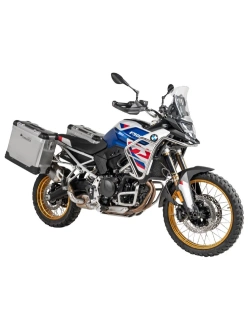 Zestaw: kufry boczne aluminiowe srebrne Zega Pro + stelaże srebrne Touratech BMW F 900 GS (24-) [poj.: 31+38l]