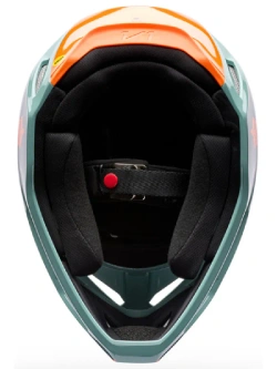 Kask enduro Fox V1 Image Print niebiesko-pomarańczowy