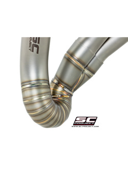 Tłumik SC-Project, CR-T Titanium (Slip On) z rurą łączącą 2-1 do likwidacji zaworu - Ducati Hypermotard 821 [13-16]