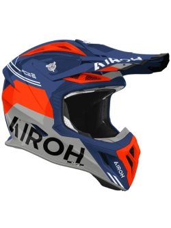 Kask enduro Airoh Aviator Ace 2 Fury Cerulean niebiesko-szaro-czerwony połysk
